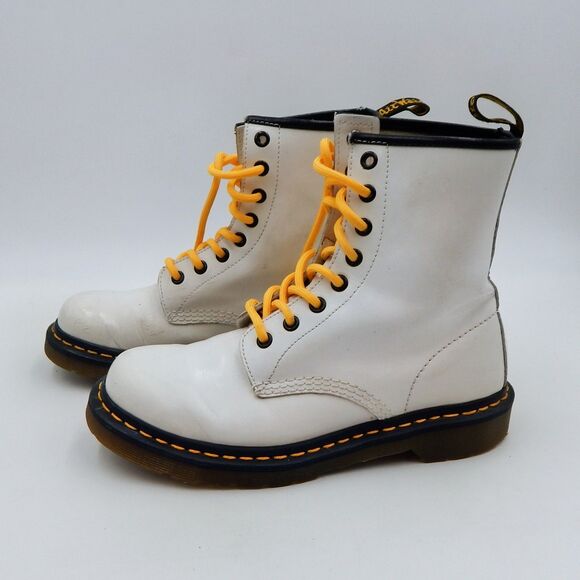 Doc Martens Boots Women’s Size 7 Softy White Air Wair Bouncing Sole AW501 1460W - Picture 4 of 12